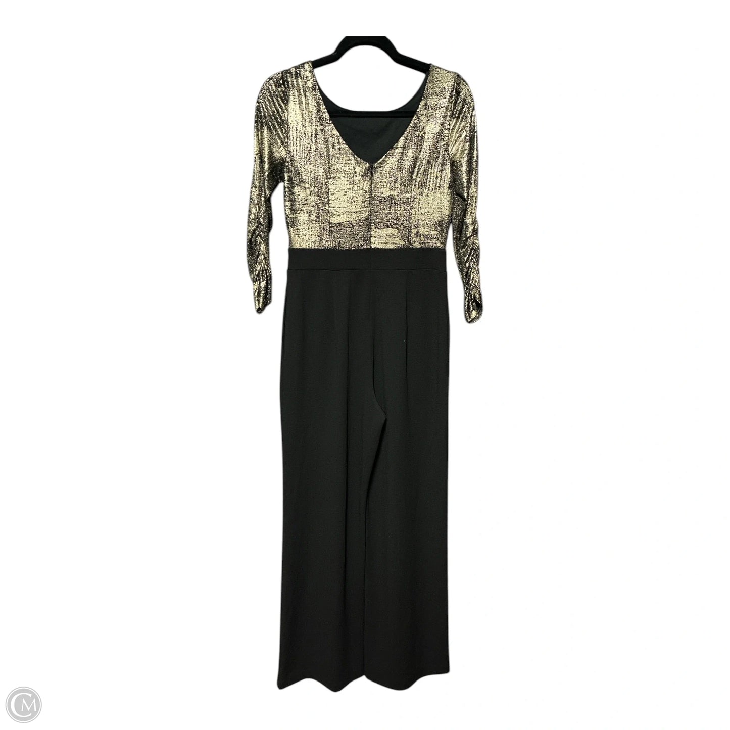 Jumpsuit By Vince Camuto In Black & Gold, Size: 2