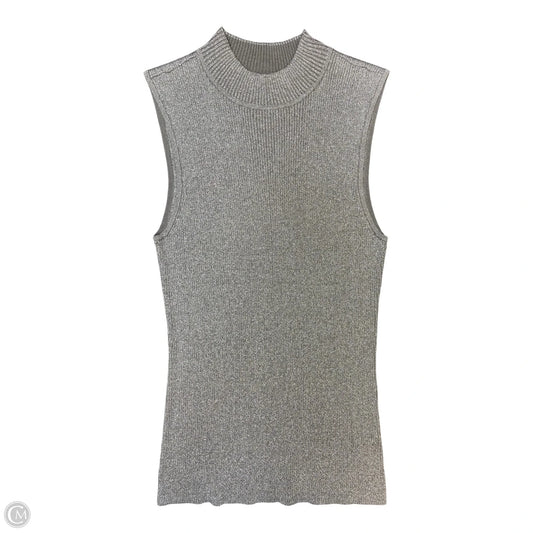 Top Sleeveless By Clothes Mentor In Silver, Size: S
