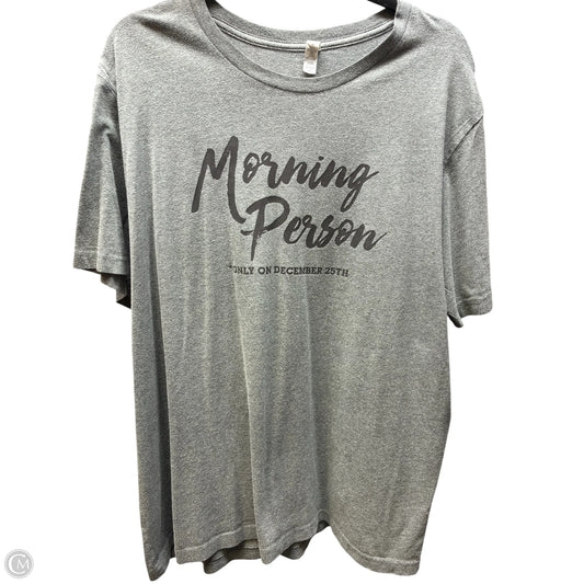Top Short Sleeve Basic By Clothes Mentor In Grey, Size: 2x