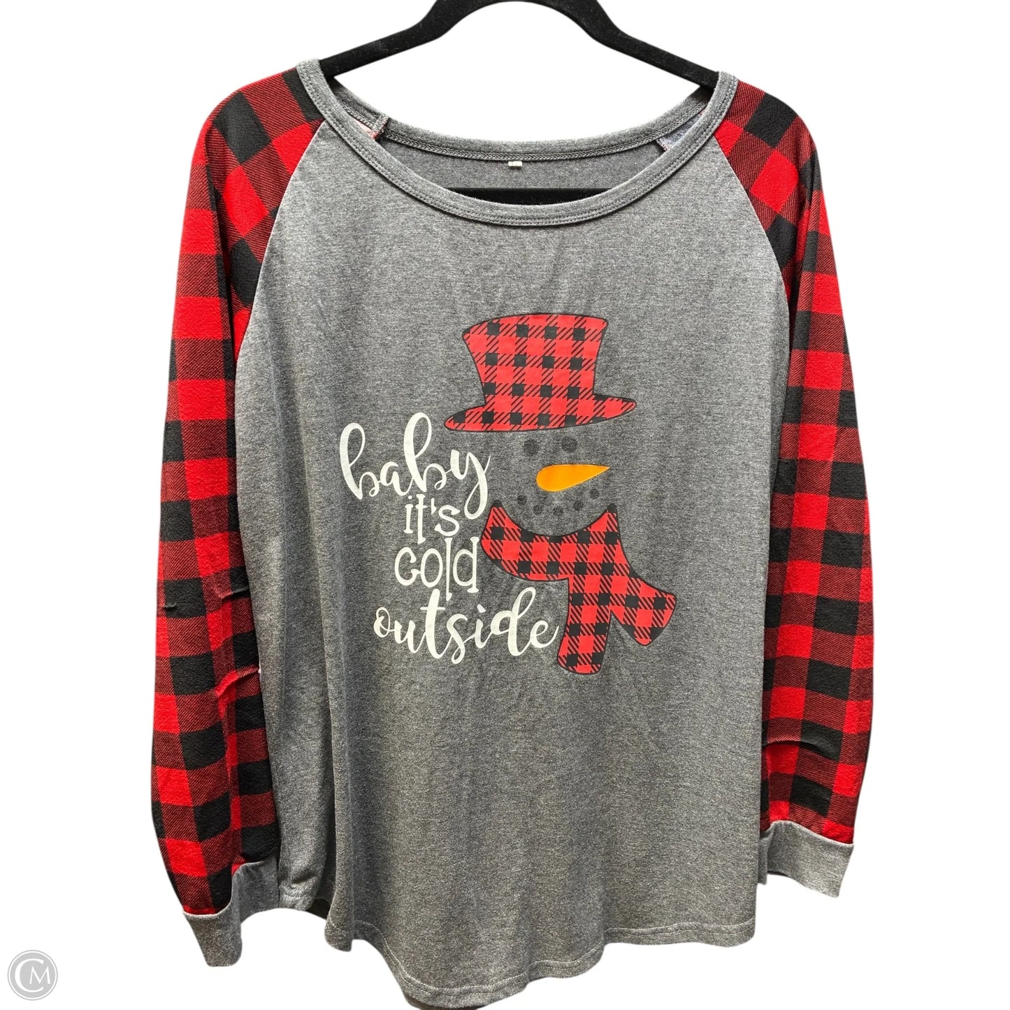 Top Long Sleeve By Clothes Mentor In Plaid Pattern, Size: L