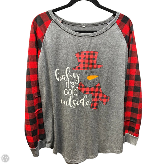 Top Long Sleeve By Clothes Mentor In Plaid Pattern, Size: L
