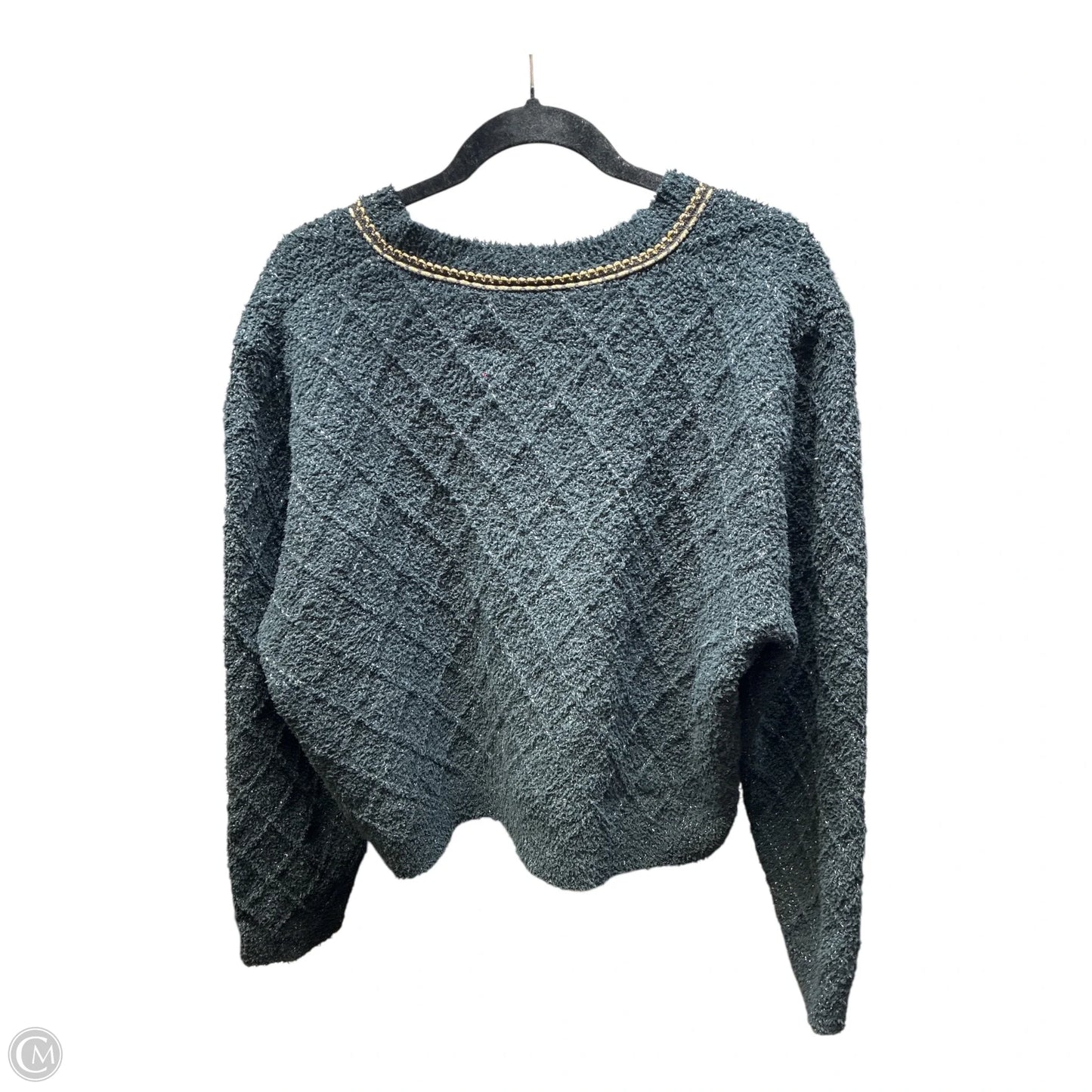 Sweater Cardigan By Clothes Mentor In Black & Gold, Size: Xl