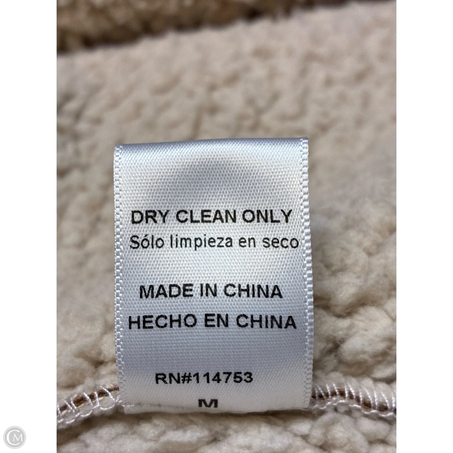 Coat Faux Fur & Sherpa By Cme In Brown & Cream, Size: M