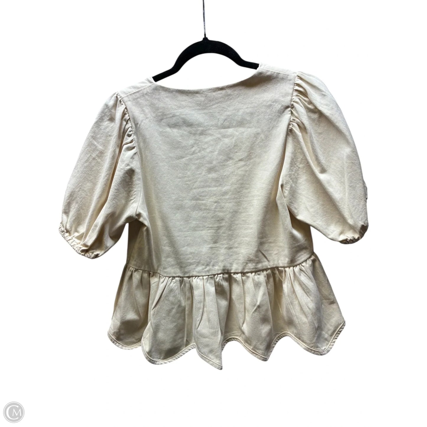 Blouse Short Sleeve By Entro In Beige, Size: M