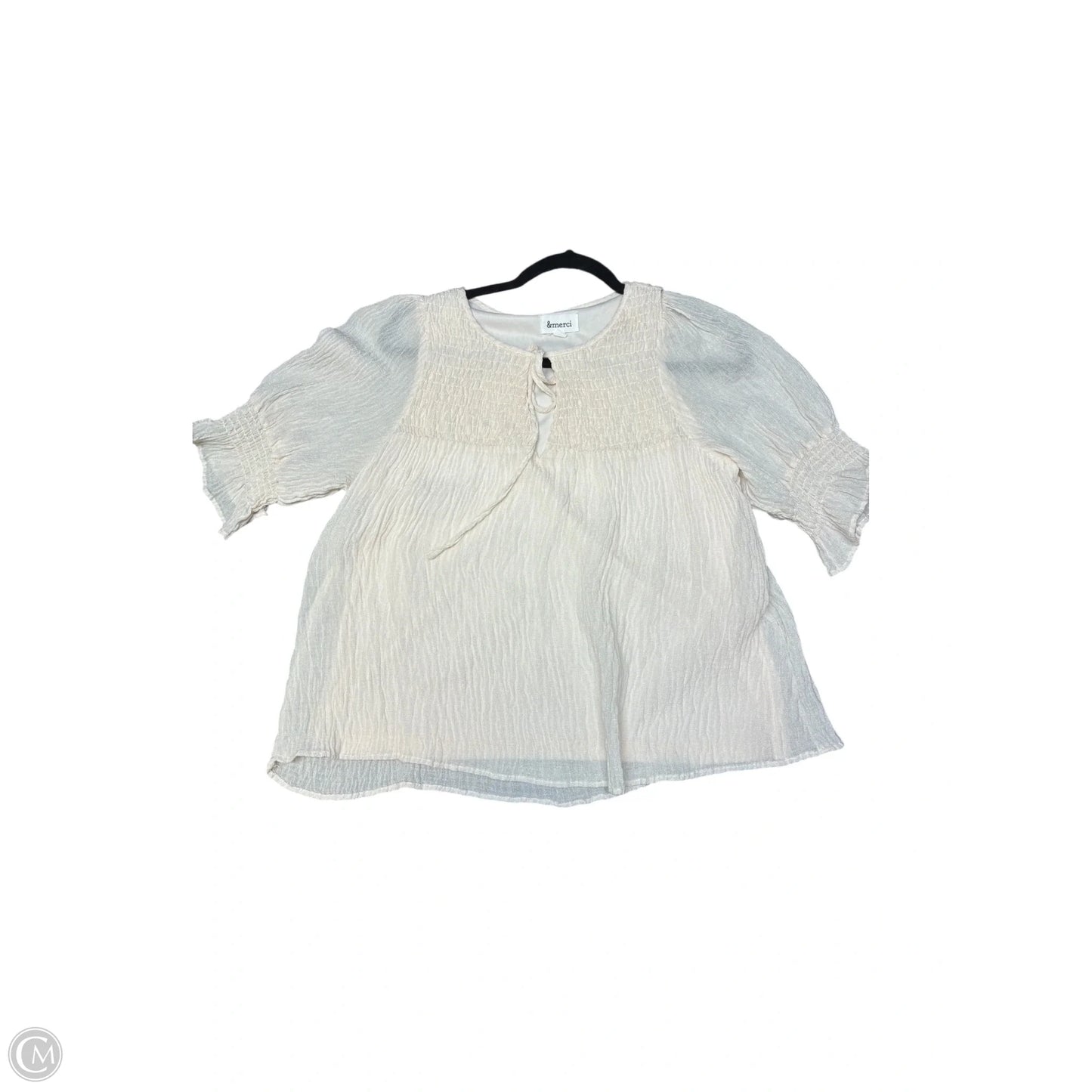 Blouse Short Sleeve By &merci In Peach, Size: M