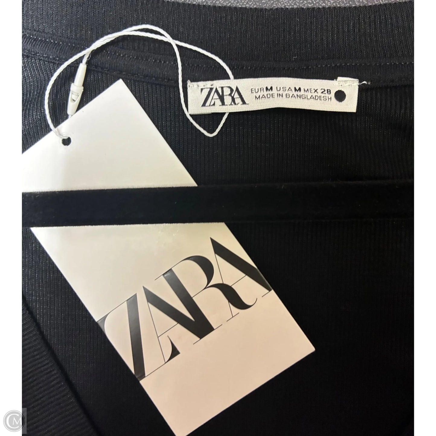 Top Short Sleeve By Zara In Black, Size: M