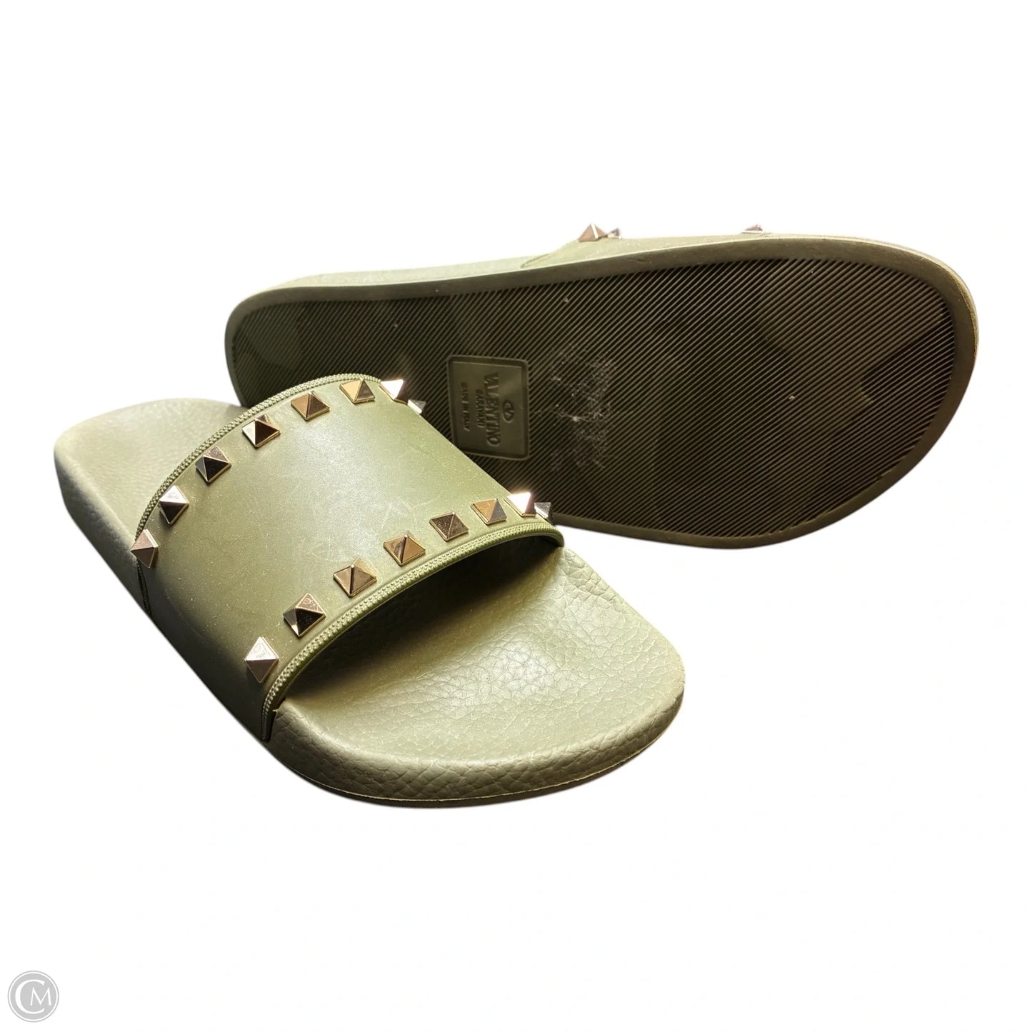 Sandals Luxury Designer By Valentino-garavani In Green, Size: 9
