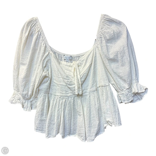Top Short Sleeve By Miou Muse In Cream, Size: M