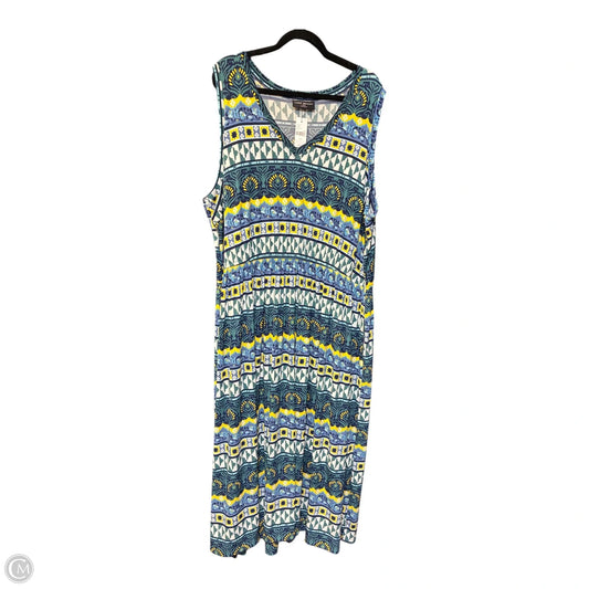 Dress Casual Maxi By Lane Bryant In Blue & Yellow, Size: 3x