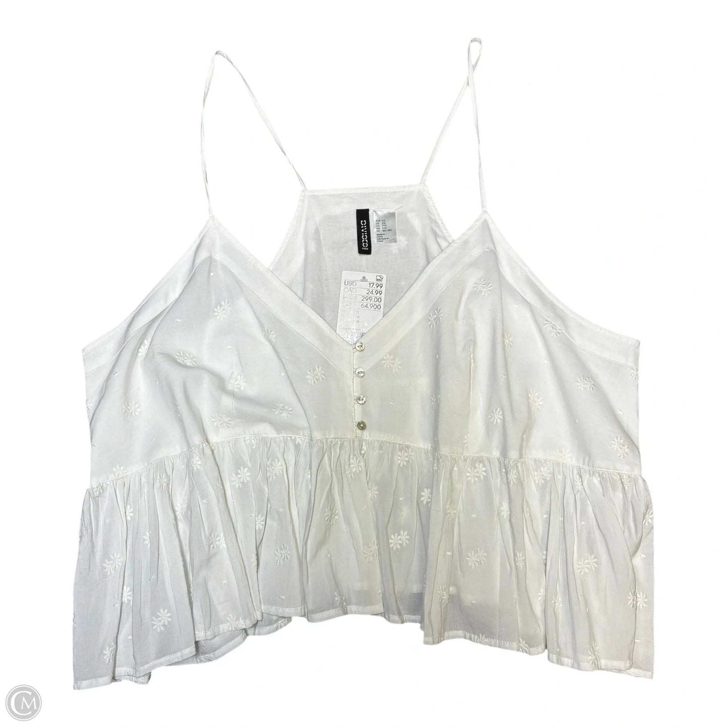 Blouse Sleeveless By Divided In White, Size: Xxl