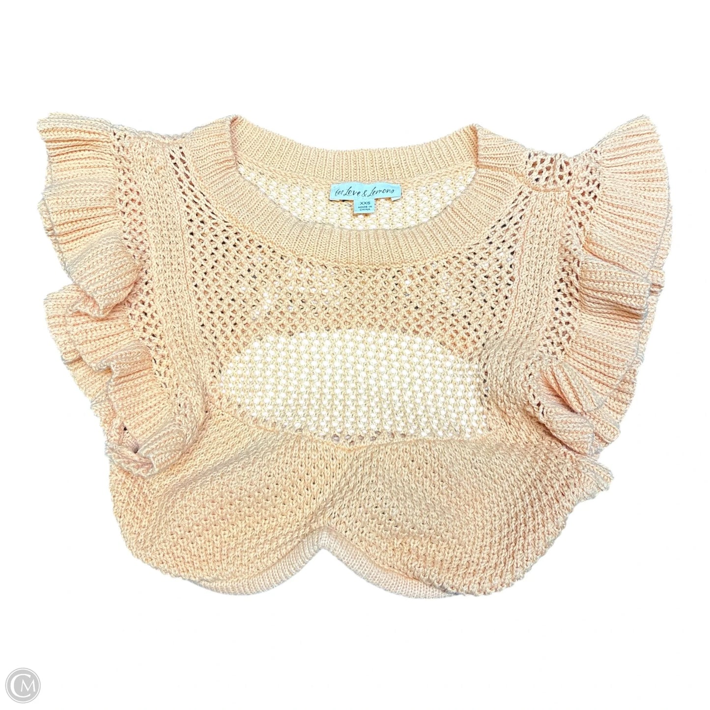 Top Short Sleeve By For Love & Lemons In Yellow, Size: Xxs