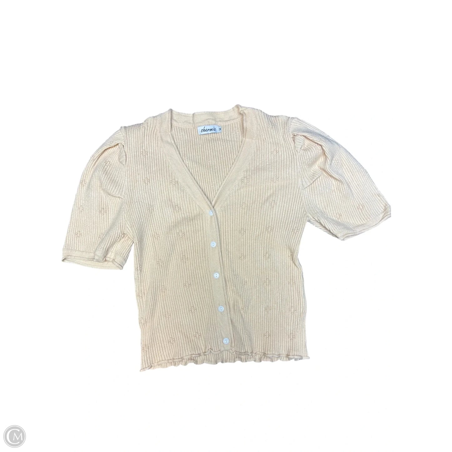 Top Short Sleeve By Cmf In Cream, Size: M