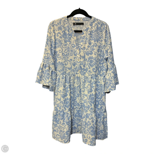 Dress Casual Short By Leslie Fay In Blue & White, Size: M