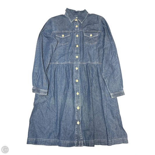 Dress Casual Midi By Talbots In Blue Denim, Size: Xl