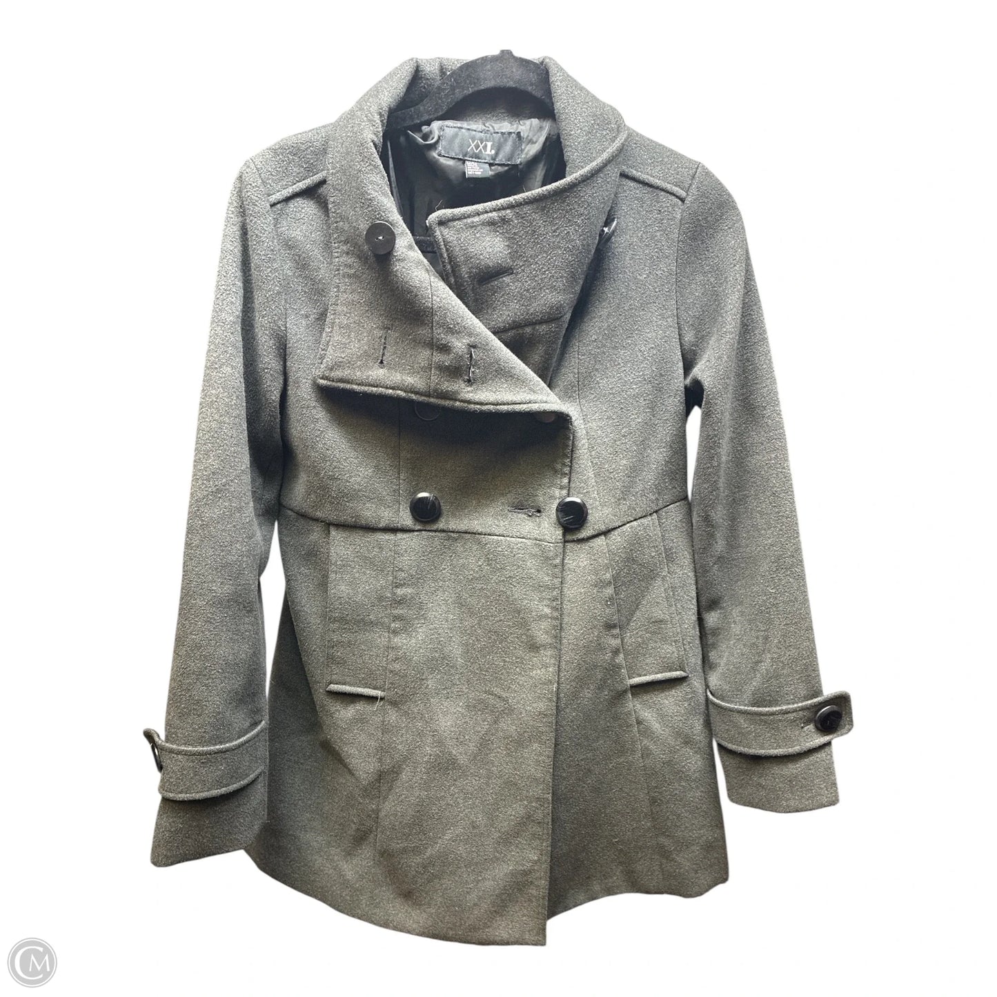 Coat Trench Coat By Forever 21 In Grey, Size: M