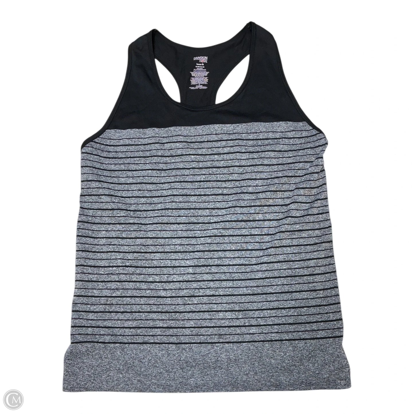 Athletic Tank Top By Danskin In Black & Grey, Size: Xl