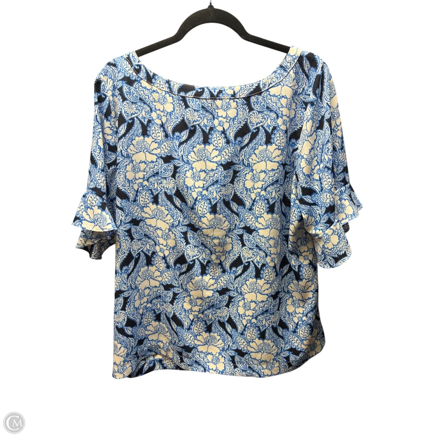 Blouse Short Sleeve By Loft In Blue, Size: Xl