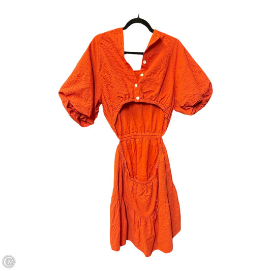 Dress Casual Midi By Madewell In Orange, Size: Xl