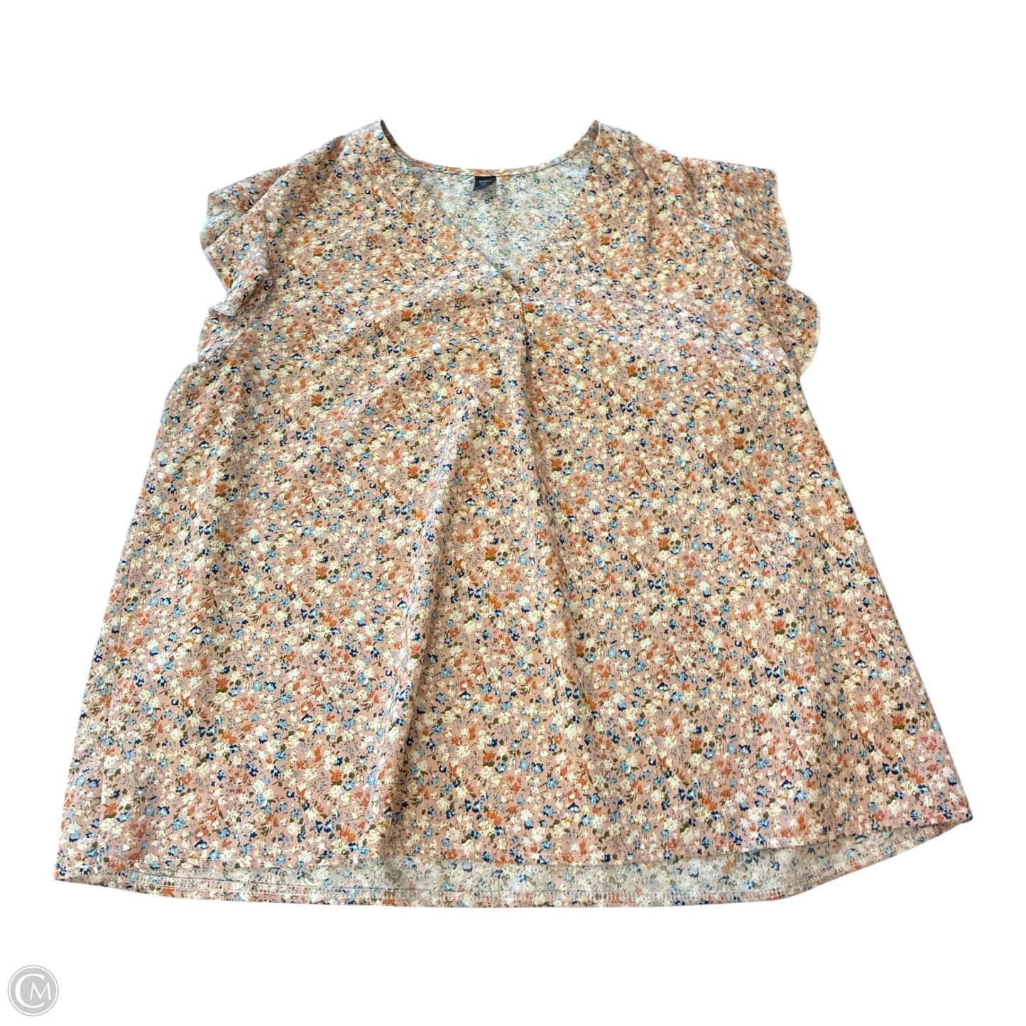 Blouse Short Sleeve By Shein In Floral Print, Size: 3x