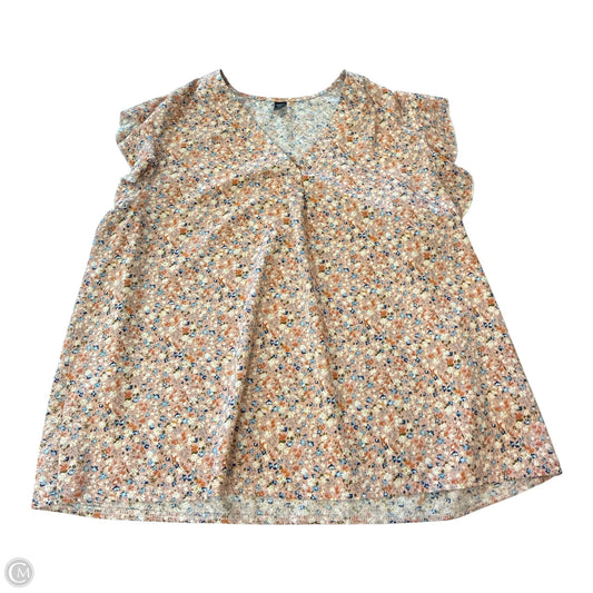 Blouse Short Sleeve By Shein In Floral Print, Size: 3x