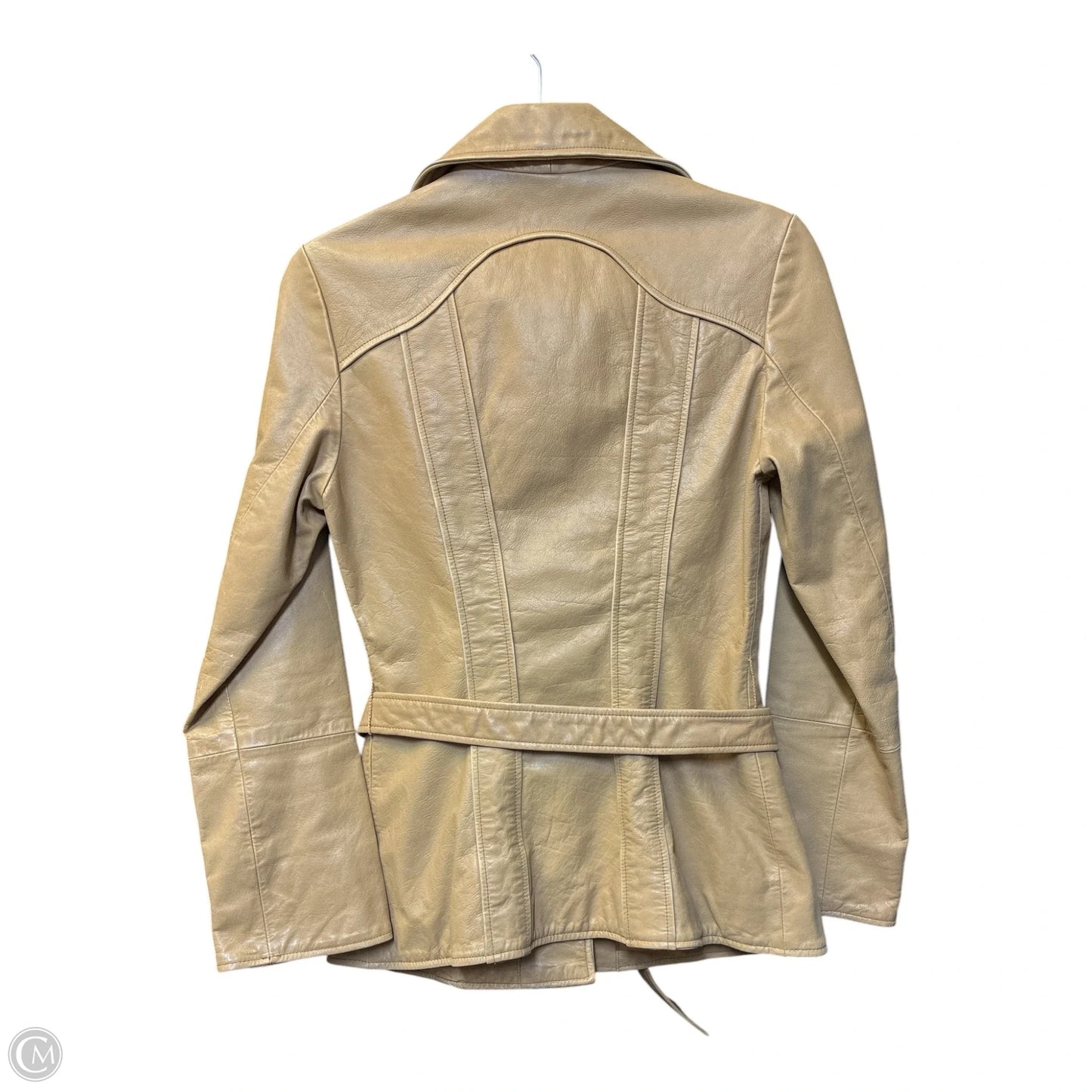 Jacket Leather By Guess In Tan, Size: Xs