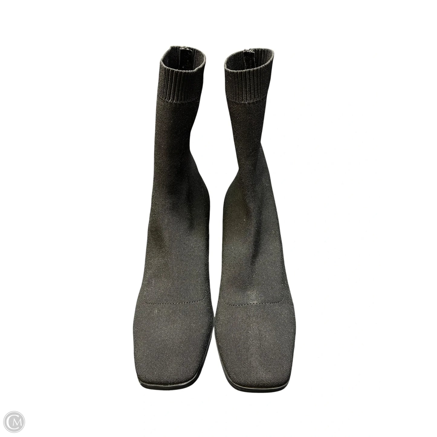 Boots Ankle Heels By Aldo In Black & Gold, Size: 6.5