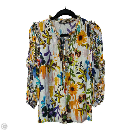 Blouse Long Sleeve By Cmf In Floral Print, Size: S