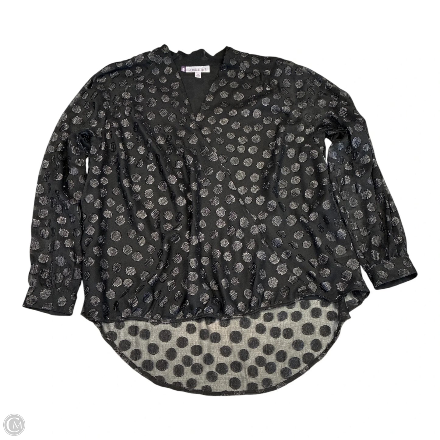 Blouse Long Sleeve By Jennifer Lopez In Black, Size: 1x