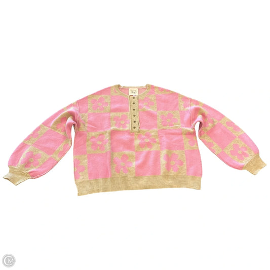 Sweater By Fantastic Fawn In Pink & Tan, Size: M