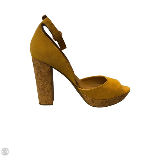Shoes Heels Block By Cmf In Yellow, Size: 7
