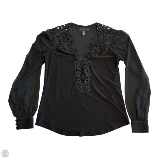 Top Long Sleeve By White House Black Market In Black, Size: Xs