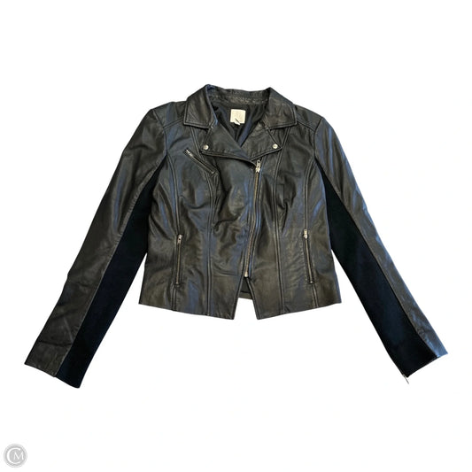 Jacket Moto By Halogen In Black, Size: L