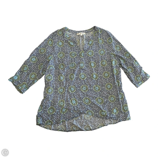 Top Long Sleeve By Marisa Christina In Blue & Green, Size: 1x