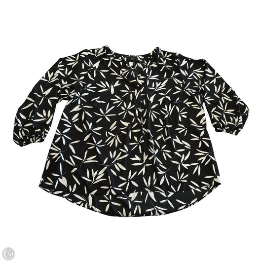 Blouse Long Sleeve By Tahari In Black & White, Size: 1x