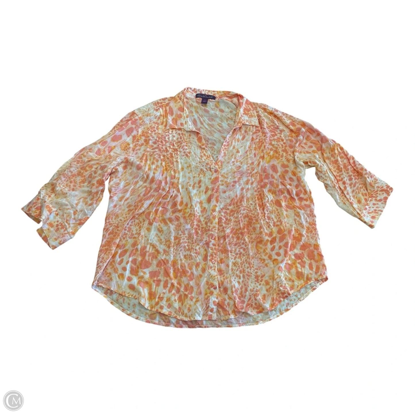 Blouse Long Sleeve By Gloria Vanderbilt In Orange, Size: Xxl
