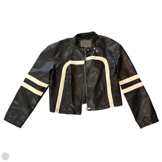Jacket Moto By Ci Sono In Black & White, Size: L