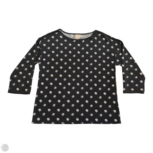 Top 3/4 Sleeve By Chicos In Black & Tan, Size: S
