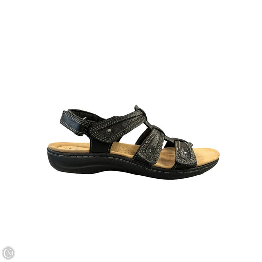 Sandals Flats By Clarks In Black, Size: 8.5