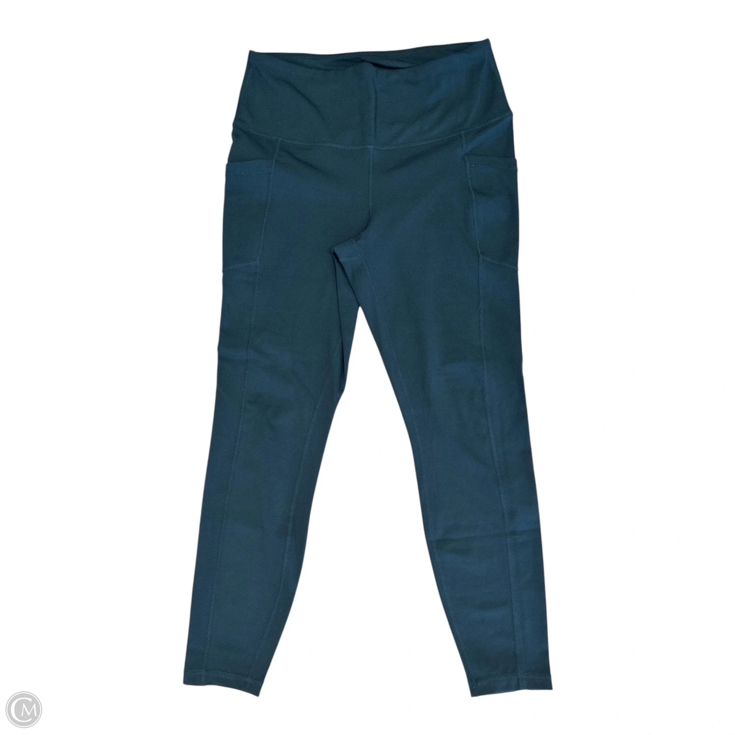 Athletic Leggings By Yogalicious In Teal, Size: L
