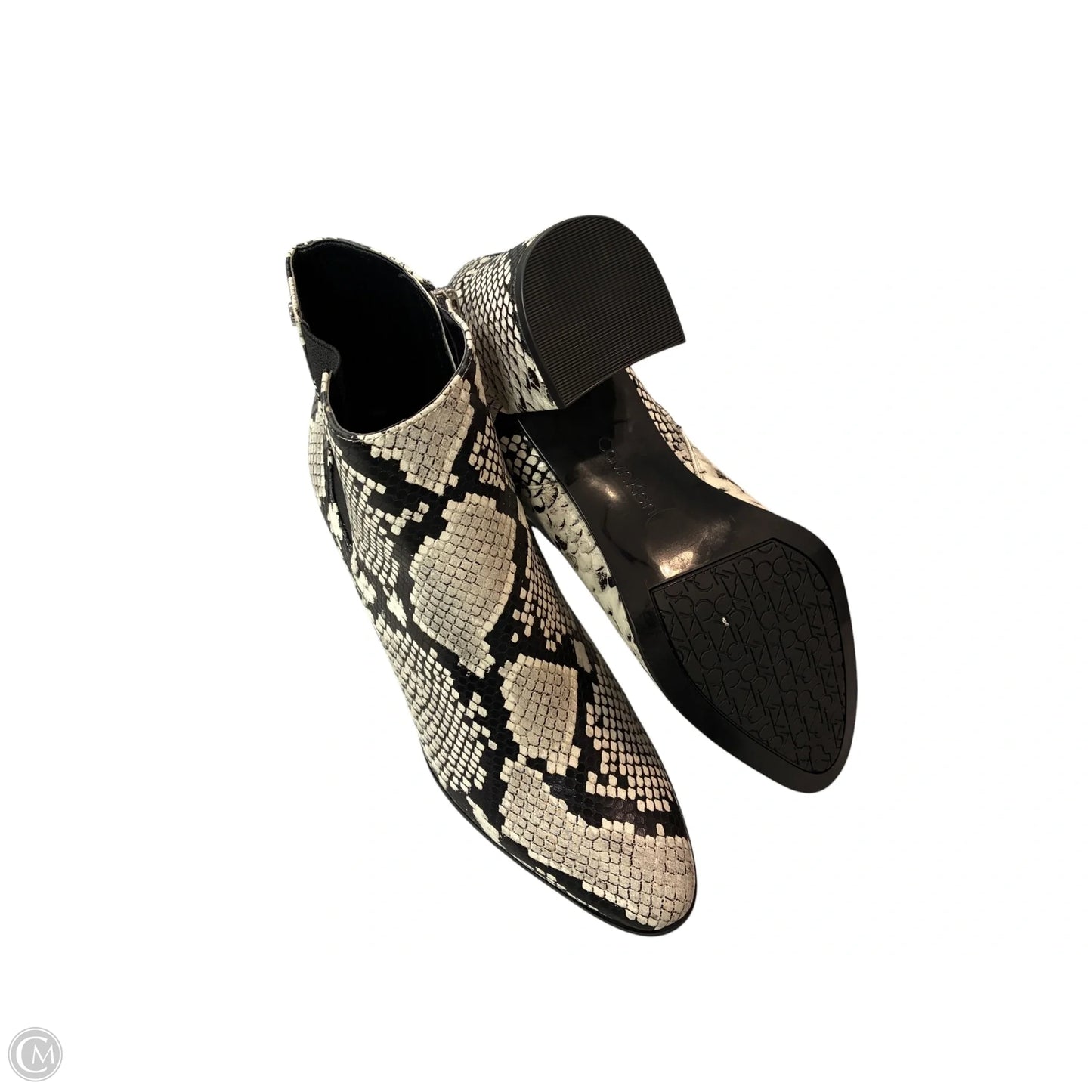 Boots Ankle Heels By Calvin Klein In Animal Print, Size: 8.5