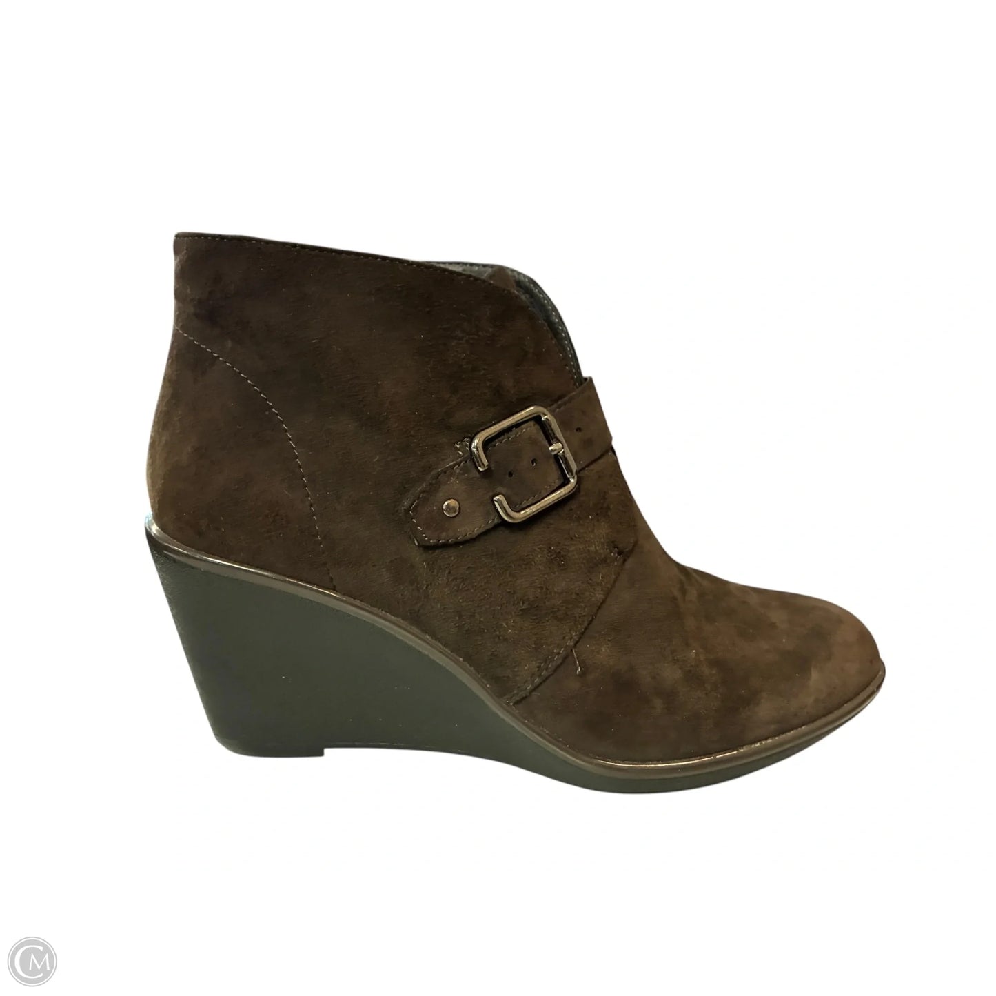Shoes Heels Wedge By Clarks In Brown, Size: 8