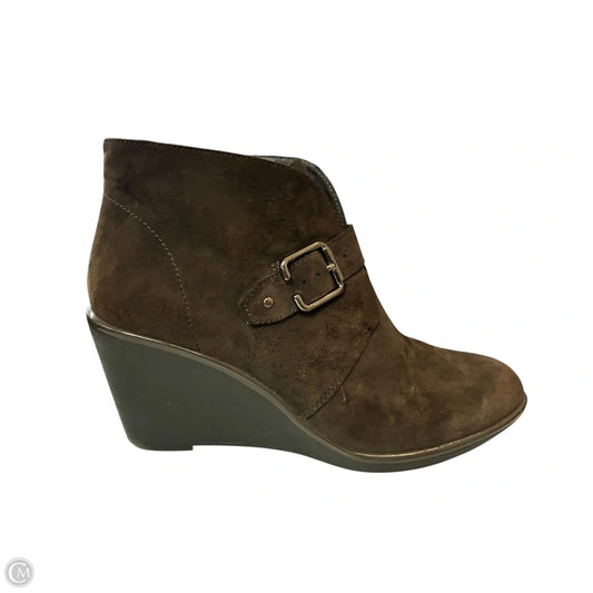 Shoes Heels Wedge By Clarks In Brown, Size: 8