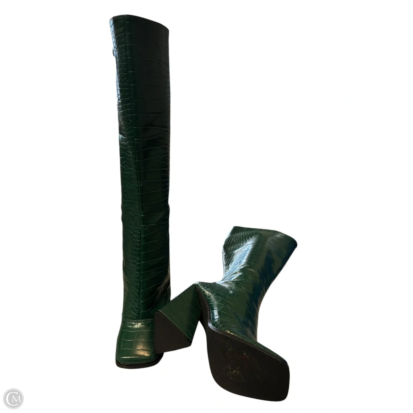 Boots Knee Heels By Shein In Green, Size: 5.5