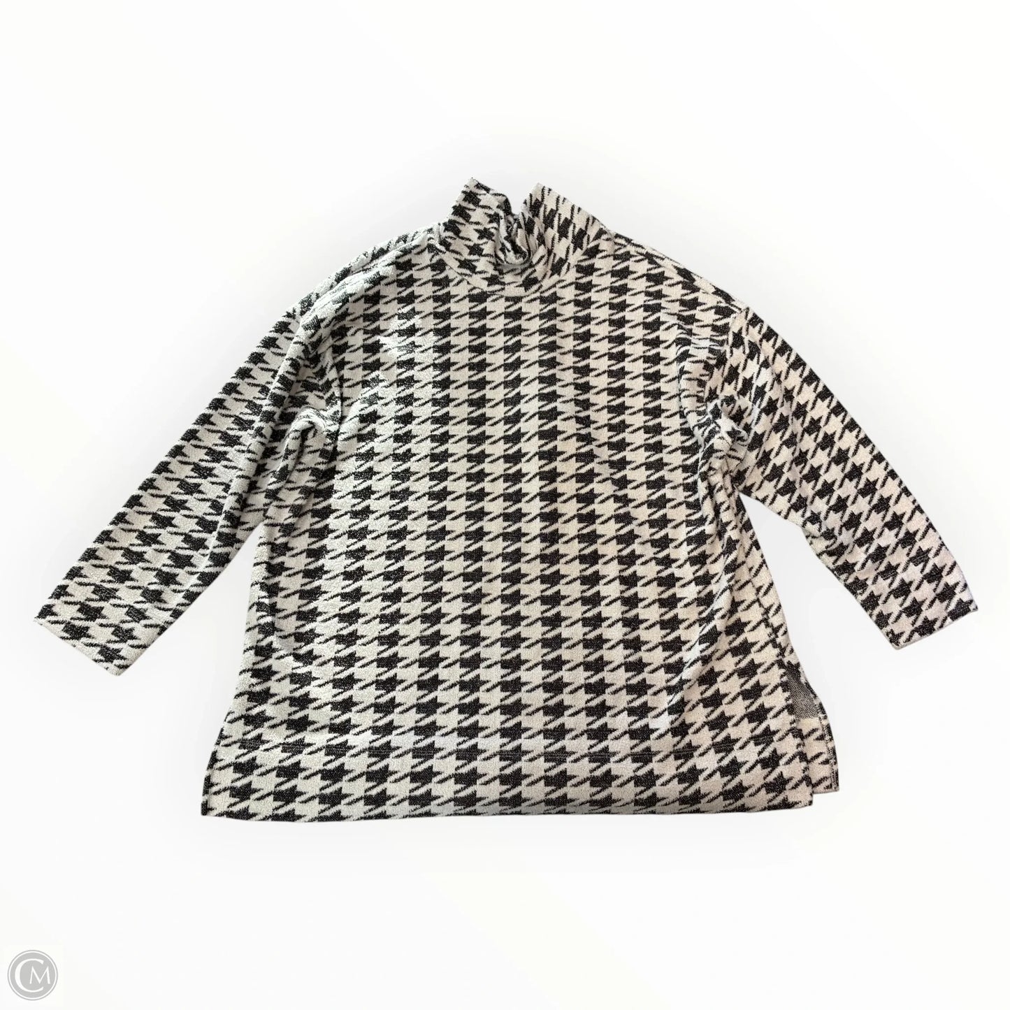Sweater By Chicos In Black & White, Size: L