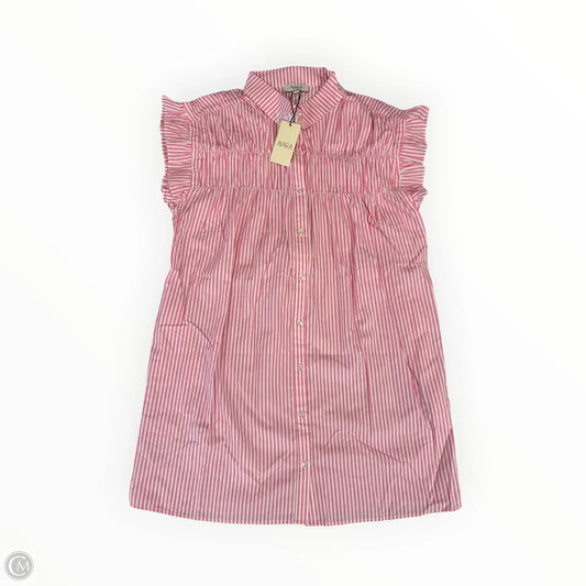 Dress Casual Short By Avara In Pink & White, Size: M