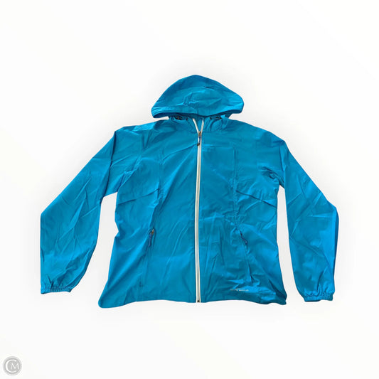 Coat Raincoat By Eddie Bauer In Blue, Size: L
