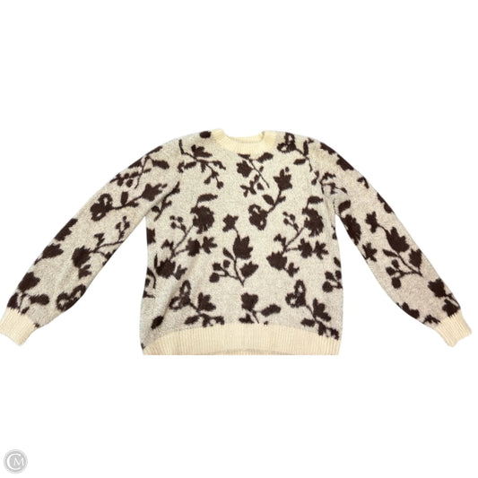 Sweater By Loft In Brown & Cream, Size: M