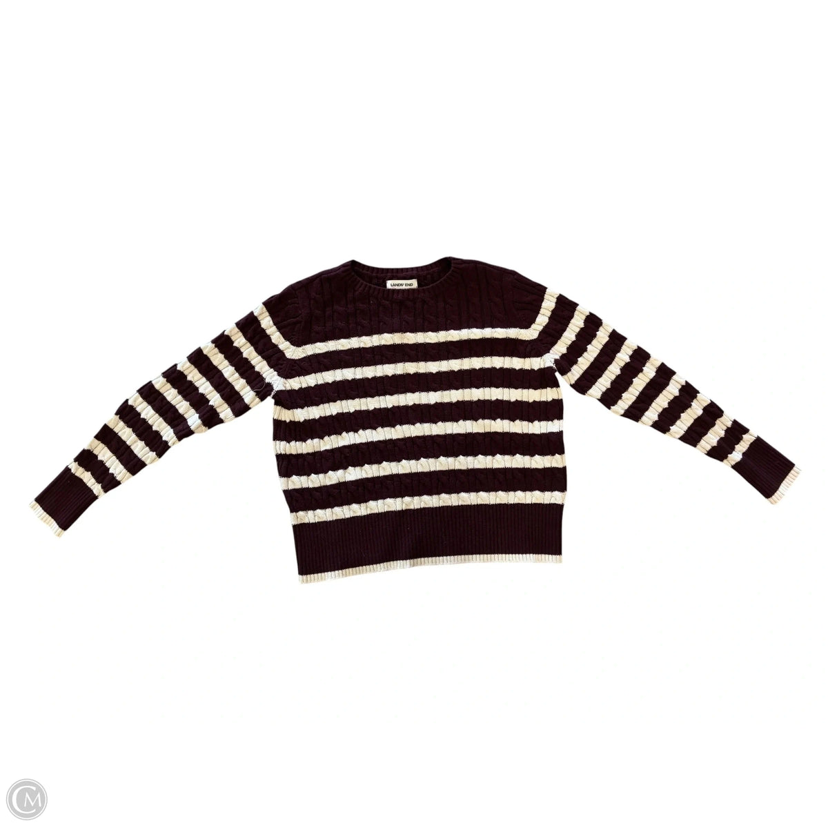 Sweater By Lands End In Striped Pattern, Size: S