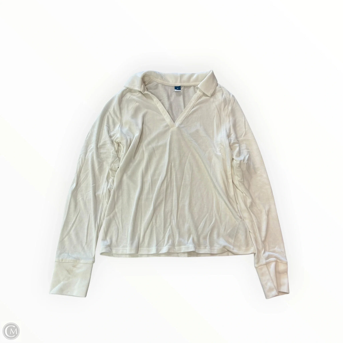 Top Long Sleeve By Old Navy In Cream, Size: M