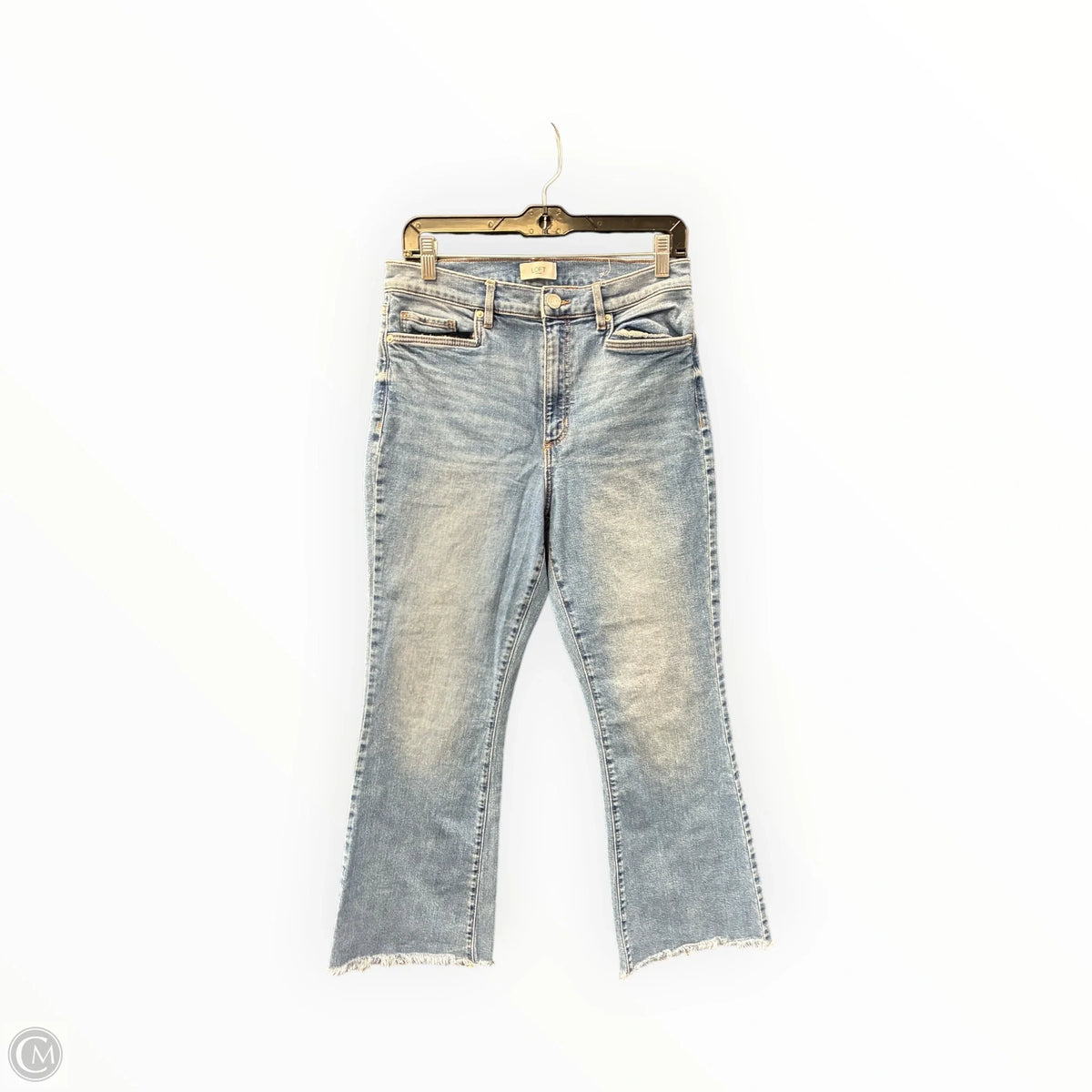 Jeans Flared By Loft In Blue Denim, Size: 8